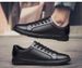 Men's Board Shoes Breathable Soft Sole First Layer Cowhide Sports White Shoes Running Shoes_vogvips.com