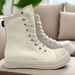 Versatile Hexagram Trendy Sneakers RO High Top Height Increasing Breathable Five-Pointed Star Canvas Shoes For Men And_vogvips.com