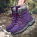 High Top Snow Boots With Thick Fleece And Warm Cotton Boots, Comfortable Hiking Shoes_vogvips.com