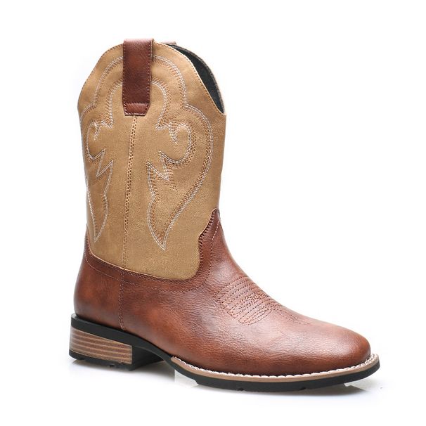 Vintage Western cowboy boots Embroidered knight boots for men_vogvips.com