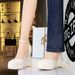 Hollow Bag Head Sandals Women's Round Head One-word Buckle Hollow Women's Shoes Thick Heel Double-layer Waterproof Table High Heels_vogvips.com