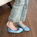 Round Head French Satin Single Shoes Women's Flat-soled Shallow Mouth Bow Soft-soled Ballet Shoes_vogvips.com