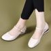 Versatile Low-heeled Soft-soled Leather Shoes, 2025 Autumn New Model, Large Size Women's With A Buckle, Round-toed_vogvips.com