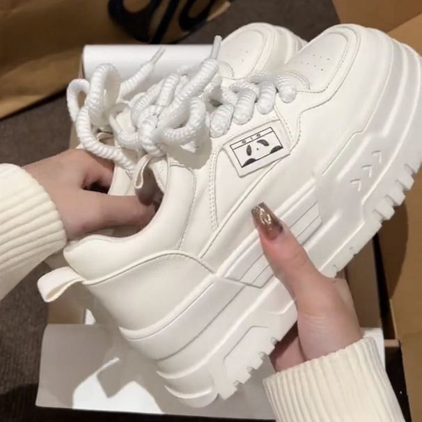 Recommended For Short People To Increase Height New Platform Shoes Thick Soled White Shoes Versatile Casual Shoes For Female Students_vogvips.com