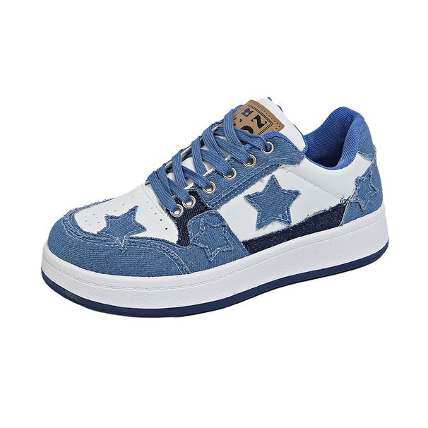 Summer Women's Sneakers New Star Thick Bottom Flat Patchwork Color Ladies Casual Fashion Anti-slip Women Vulcanize Shoes_vogvips.com