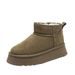 Genuine Leather Snow Boots Short Short Barrel 1116109 Zhou Dongyu Star Women's Waterproof And Anti-fouling Shoes Mini Short Boots_vogvips.com