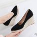 Women's Wedge Heel Shoes Shallow Mouth Pointed Toe Thick Sole High Heels Work Shoes Spring Autumn Style Chunky Straw Woven_vogvips.com