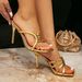 Women's High Heel Sandals Gold High Heel Women's Shoes Stiletto Fashion Party Evening Party One Step Square Toe Sandals_vogvips.com