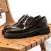 Spring And Autumn Korean Style Large Men's Genuine Round Toe British Casual Thick Sole Patent Leather Suit Wedding_vogvips.com