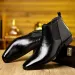 Luxury Premium 2026 Men's Textured Leather Chelsea Pointed Toe Slip On Ankle Boots Soft Breathable Casual Dress Shoes_vogvips.com