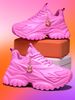 Women Vulcanize Fashion Casual 7cm Platform Sneakers Eva Lightweight Breathable Beige Dad Shoes Plus Size Gold Sun Chain_vogvips.com