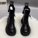 SLX Winter British Style Womens Martin Boots Black Retro Zipper Thick Bottom Joker High Quality Soft Leather Booties_vogvips.com