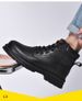 Big Yellow Boots Men's Medium Tube Tooling Boots Couple Locomotive Thick-soled Splicing Martin Boots_vogvips.com