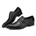 Fashio Europea British Youg Me's Formal Korea Style Tredy Busiess Buckle Slip-O Poited Toe Leather Shoes For_vogvips.com