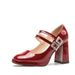 French-style Burgundy Mary Jane For Women, 2026 New Model Red High-heeled With Waterproof Platform, Comfortable And_vogvips.com