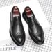 Euro Step Spring Summer Pointed Toe Men's Leather British Brogue Carved Korean Style Business Casual Shoes Men 7785-G_vogvips.com