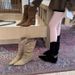 Sheepskin Version ~ Niche Suede Lace-Up Flap Edge Thin Cat Heel Western Cowboy Women's Short Slim Boots_vogvips.com