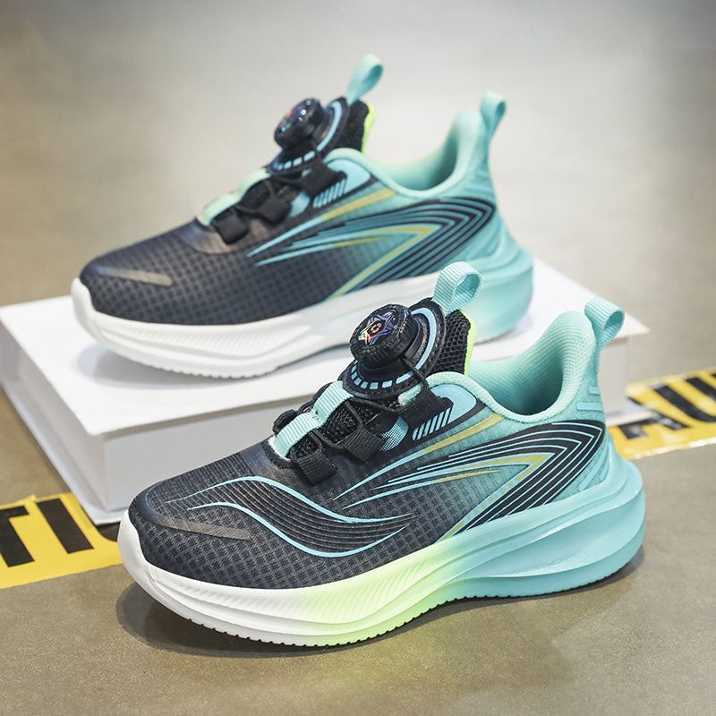 Children's Sports Shoes New Mesh Breathable Boys Student Special Running Shoes Lightweight Girls Campus Rotating Buttons_vogvips.com