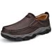 Plus-Size Men's Loafers Outdoor Work Shoes Soft Sole Slip-On Men's Casual Leather Shoes_vogvips.com