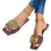 European And American Style Fashion Large Size Round Buckle Flat Casual Beach Sandals For Women Export Women's Shoes Manufacturer Wholesale_vogvips.com