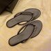 Pearl Genuine Leather Flat Flip Flops For Women Sheepskin Soft Sole Elegant Artistic Outdoor Wear Beach Sandals_vogvips.com