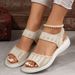 2025 New Plus Size Women's Shoes, Sports Fly Woven Fish Mouth Flat Sandals With A Straight Buckle, Slippers_vogvips.com