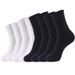 Solid color long cotton socks Breathable sweat absorption casual deodorant white socks sports socks_vogvips.com