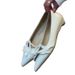 Sheepskin Version Of The Design Sense Of Niche New Pointed Ruffled Rim Shallow Mouth Leather Stirrups Versatile 2025 Spring And Summer New_vogvips.com