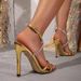 Ladies Gold High Heel Sandals Party Fashion Band Diamond Thin Buckle Pointed Heels Comfortable Going Out About High Heel Sandals_vogvips.com