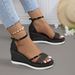 Sandalssummernew Arrival Fish Mouth Flats Wedge Heel One-piece Buckle Fashion Women's Sandals_vogvips.com