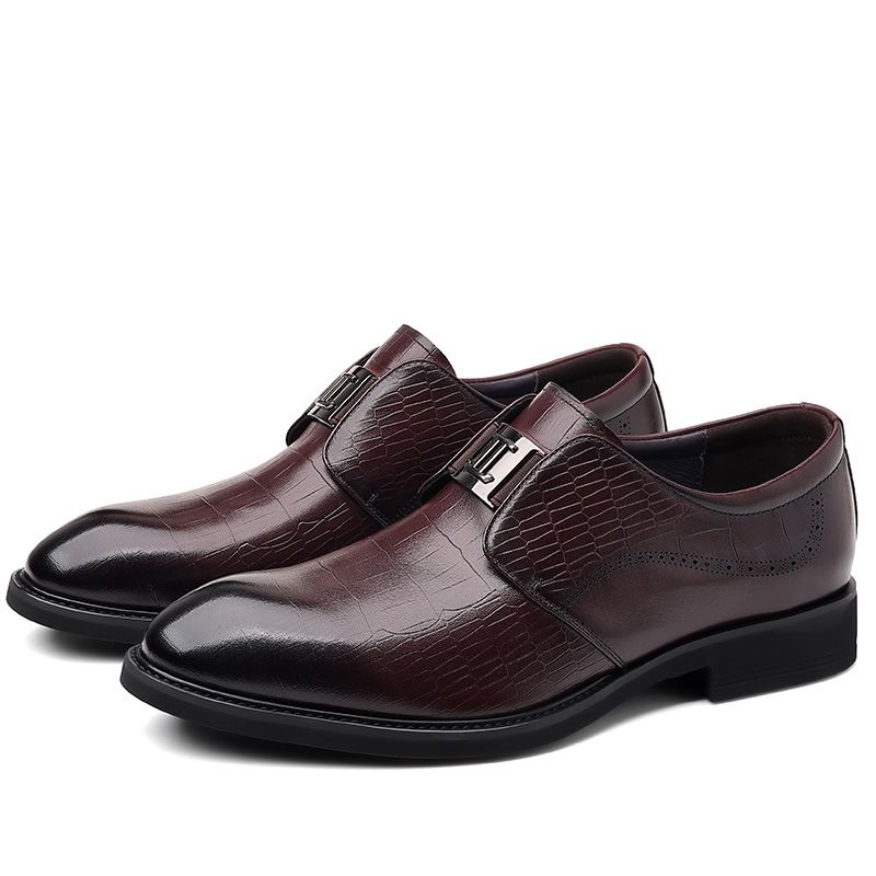 Men's business dress shoes Leather British casual shoes men's pointed cowhide shoes wedding shoes_vogvips.com