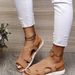 Foreign Trade Plus Size 2026 Summer New European And American Peep-Toe Breathable Elastic Knit Flat Sandals_vogvips.com