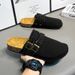 Suede Clogs For Women Men Mules Cork Footbed Sandals With Arch Support Fashion Nonslip Outdoor Beach Slippers Home Shoes_vogvips.com