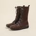 Women's Shoes New Retro Knight Short Boots Women Autumn And Winter Boots Lace Up Western Boots Niche Flat Bottom Color Matching Short Boots_vogvips.com