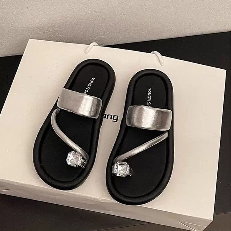 French-style One-strap Toe-post For Women, 2026 Summer New Model, Thick-soled, Fashionable, Versatile Slip-on Sandals_vogvips.com