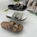 Women's Shoes Fashion Double Buckle Sequin Diamond Flat Slippers Large Size Outdoor Beach Cork Slippers_vogvips.com