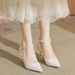 6683E Pearl Chain Satin Fine Heel High Heels Women's Elegant French Style Versatile Single 2024 New Commuter Shoes_vogvips.com