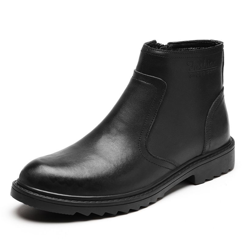 European Warm Series 2025 Winter Slip-On Zipper Martin Lightweight Versatile Personality Trendy Shoes Fleece-Lined Warm High-Top Work Boots_vogvips.com