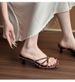 Stunning Small Heel Shoe 2025 New Cro Strap Open Slipper For Women Summer Outdoor Fairy Square Toe Fahion High_vogvips.com