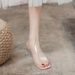 Transparent High-heeled Shoes 2024 New Summer Versatile Women, Chunky Heel Fashion One-strap Sandals For Women_vogvips.com