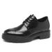 Euro Step Casual Fashion Derby Men's Small Brogue Genuine Leather Height Increasing Wedding Groom Shoes_vogvips.com