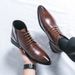 Men's Pointed Toe Chelsea Boots - High Shine Leather Ankle Boots With Side Zipper For Business & Formal Wear (Brown/Black)_vogvips.com