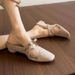 New 5CM Height-Increasing Square-Toe Mesh Sandals For Women With Bowknot, Comfortable Closed-Toe_vogvips.com