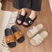 2025 Summer New Hot-Selling Women's Fashion Luxury Metal Square Buckle Thick-Soled Vacation Beach Casual Slide Sandals_vogvips.com