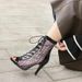 New Women Fashion Leopard Open High Heels Dancing Shoes Comfort Zipper Peep Toe Sexy Summer Sandals Woman S_vogvips.com