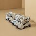 Platform Height Increas Dad Shoes 2024 Autumn Winter New Color Block Casual Sneakers For Petite Women With Fleece_vogvips.com