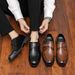 2024 Spring And Autumn New British Style Buckle Slip On Business Leather Shoes Men's Formal Shoes Office Professional Men's Shoes_vogvips.com