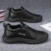 New Men's Safety Lazy Zipper Slip-On Kitchen Waterproof Non-Slip Work Casual Leather Shoes_vogvips.com
