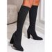 2025 Large Size High Pointed Toe Chunky Heel Stretch Over-the-Knee Women's Slim Long Boots_vogvips.com