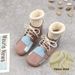 Autumn Winter New Mori Artistic Fleece-Lined High-Top Thick-Soled Short Korean Style Lace-Up Color-Block Round-Toe_vogvips.com
